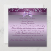 Paarse bogen en werveling Quinceañera uitnodiging (Achterkant)