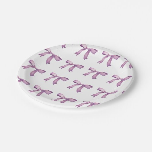 Paarse bogen Girly Preppy Papieren Bordje (Gekanteld)
