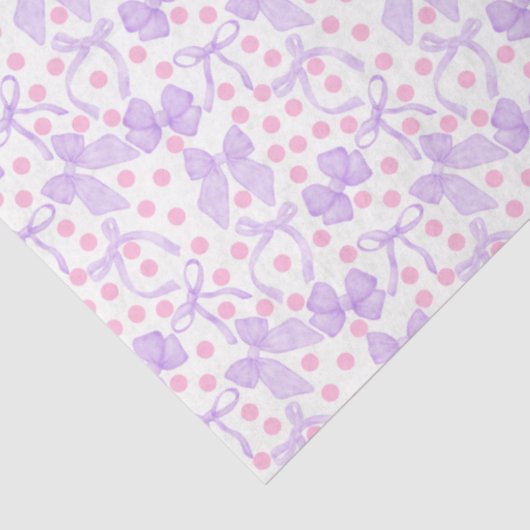 Paarse bogen met roze Stippen Tissuepapier (Detail)