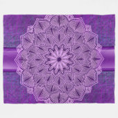 Paarse Bohemiaanse stijl Fleece Deken (Voorkant (Horizontaal))