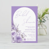 Paarse Boho Arch Lavendel Floral Vrijgezellenfeest Kaart (Staand voorkant)