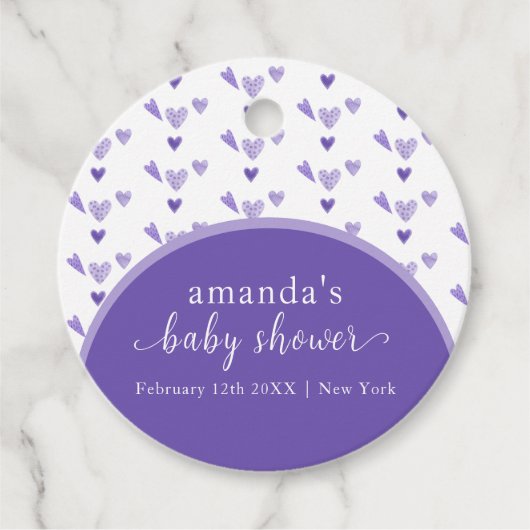 Paarse Boho Arch Sweetheat Valentijn Baby shower Bedankjes Labels (Voorkant)