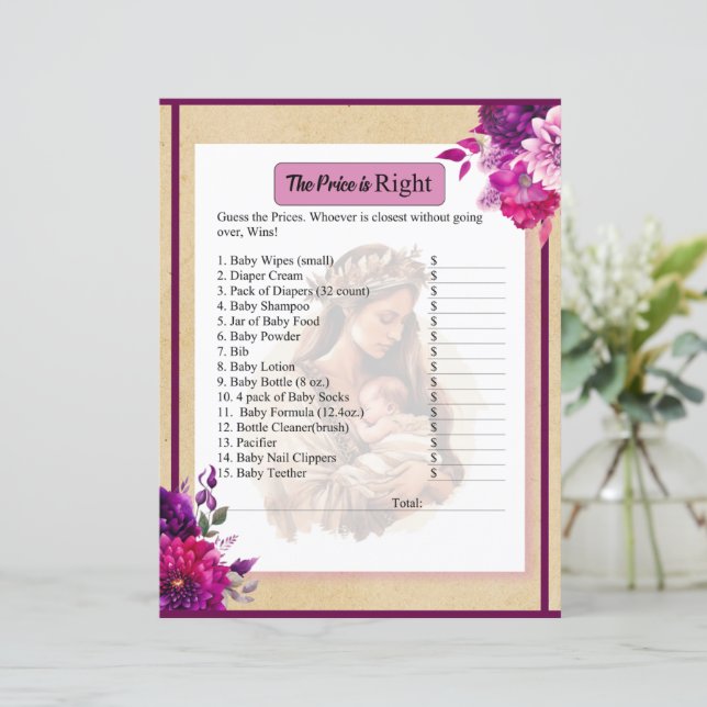 Paarse Boho Baby Prijs is het juiste spel (Staand voorkant)