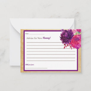 Paarse Boho Baby shower Advies voor mama Kaart Notitiekaartje