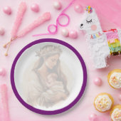 Paarse Boho Baby shower Papieren Bordje (Feest)