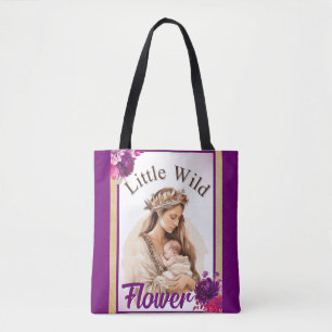Paarse Boho Baby shower Tote Bag