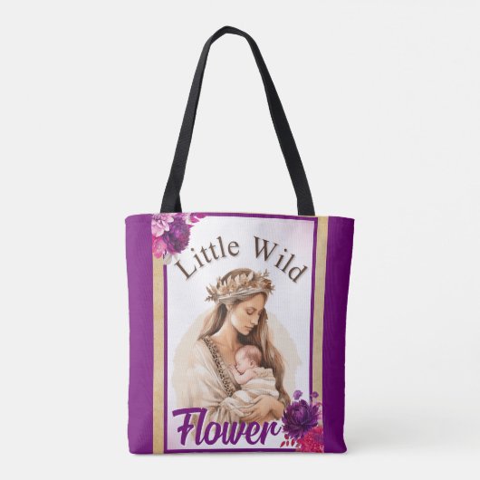 Paarse Boho Baby shower Tote Bag (Achterkant)