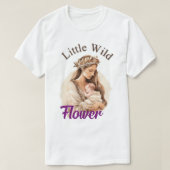 Paarse Boho Baby shower Wilde Bloem T-shirt (Design voorkant)