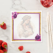 Paarse Boho Baby showers servetten (Insitu)