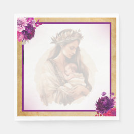 Paarse Boho Baby showers servetten