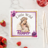 Paarse Boho Baby showers servetten (Insitu)