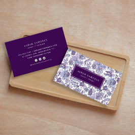 Paarse Boho  Bloemen Visitekaartje