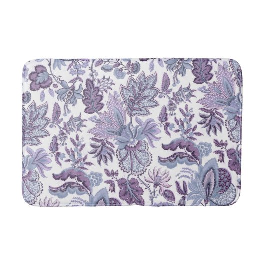 Paarse Boho  bloemenprint Badmat (Voorkant)