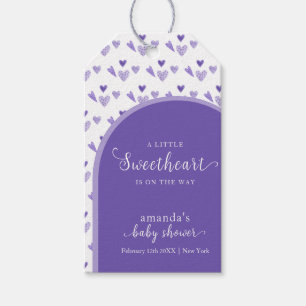 Paarse Boho Boog Sweetheat Valentijn Baby Shower Cadeaulabel