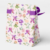 Paarse Boho Botanische Romantische Monogram Trouwf Bedankdoosjes (Achterkant)