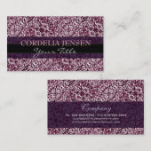 Paarse Boho Chic Pattern-visitekaartjes sjablonen Visitekaartje (Voorkant / Achterkant)