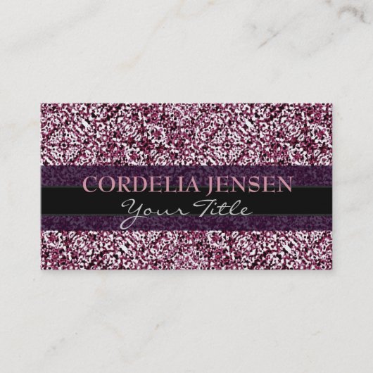 Paarse Boho Chic Pattern-visitekaartjes sjablonen Visitekaartje (Voorkant)