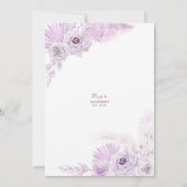 Paarse Boho Chic Quinceanera Kaart (Achterkant)