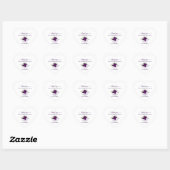 Paarse Boho Chic Rozen Elegante Trouw Dank Je Hart Sticker (Vel)