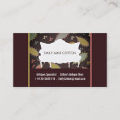 Paarse Boho Chic Sofa, Antiek Dealer Visitekaartje (Voorkant)