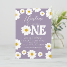 Paarse Boho Daisy One Girl's eerste verjaardag