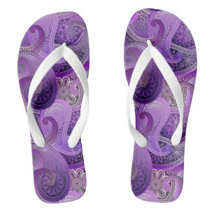 Paarse Boho Damask Pattern Teenslippers