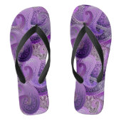 Paarse Boho Damask Pattern Teenslippers (Voetbed)