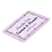  Paarse Boho Damask sla de datum op Magneet (Linkerzijde)