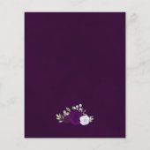 Paarse Boho Floral BUDGET Weddenschap (Achterkant)