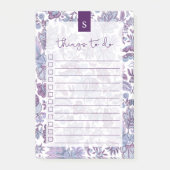 Paarse Boho Floral, in de lijst opgenomen Post-it® Notes (Voorkant)
