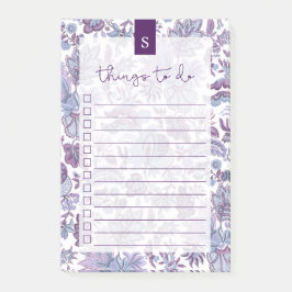 Paarse Boho  Floral, in de lijst opgenomen Post-it® Notes