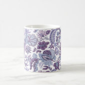 Paarse Boho  Floral Monogram Koffiemok (Center)