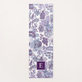 Paarse Boho Floral Monogram Yogamat (Voorkant)
