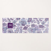Paarse Boho Floral Monogram Yogamat (Voorkant (horizontaal))