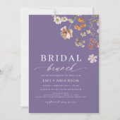 Paarse Boho Floral Wildflower Bruidsbrunch Kaart (Voorkant)