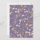 Paarse Boho Floral Wildflower Bruidsbrunch Kaart (Achterkant)