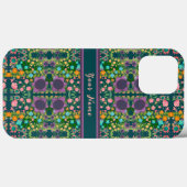  Paarse Boho Flowers Aangepaste Naam Patroon Case-Mate iPhone Case (Achterkant (horizontaal))
