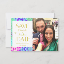 Paarse Boho Foto Wedding Save the Date
