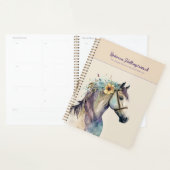 Paarse Boho Horse Custom Terug naar School Planner (Display)