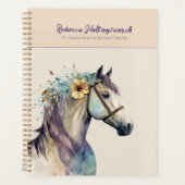 Paarse Boho Horse Custom Terug naar School Planner (Voorkant)