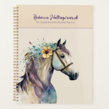 Paarse Boho Horse Custom Terug naar School