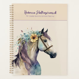 Paarse Boho Horse Custom Terug naar School Planner