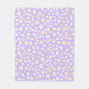 Paarse Boho Lente Madeliefjes Patroon Fleece Deken