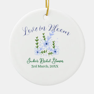 Paarse boho-liefde in bloei bruiloft naam retro keramisch ornament