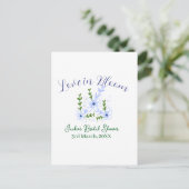 Paarse boho-liefde in Bloom bruidsfeest naam retro Briefkaart (Staand voorkant)