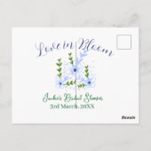 Paarse boho-liefde in Bloom bruidsfeest naam retro Briefkaart (Achterkant)