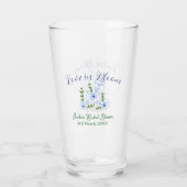 Paarse boho-liefde in Bloom bruidsfeest naam retro Glas (Achterkant)