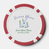 Paarse boho-liefde in Bloom bruidsfeest naam retro Poker Chips (Achterkant)