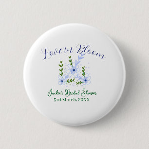 Paarse boho-liefde in Bloom bruidsfeest naam retro Ronde Button 5,7 Cm