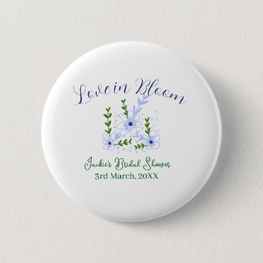 Paarse boho-liefde in Bloom bruidsfeest naam retro Ronde Button 5,7 Cm (Voorkant)